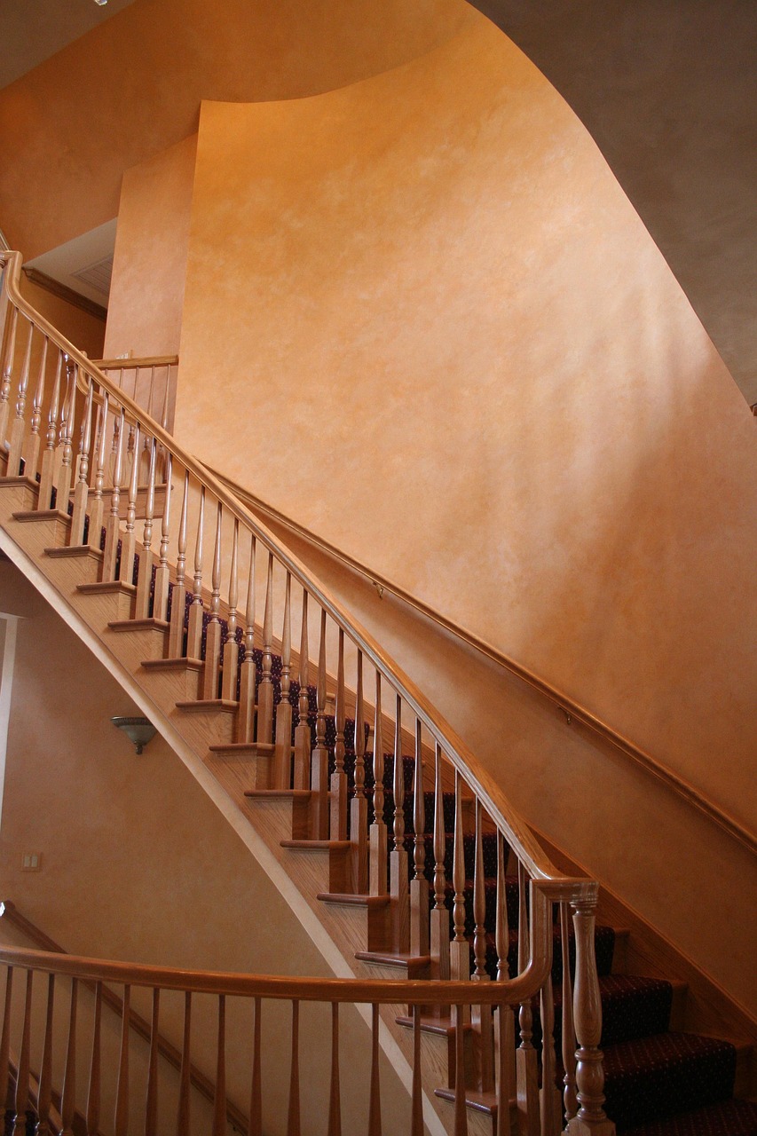 stairs, house, decoration, paint, home, architecture, interior, stair, staircase, stairway, indoor, structure, brown paint